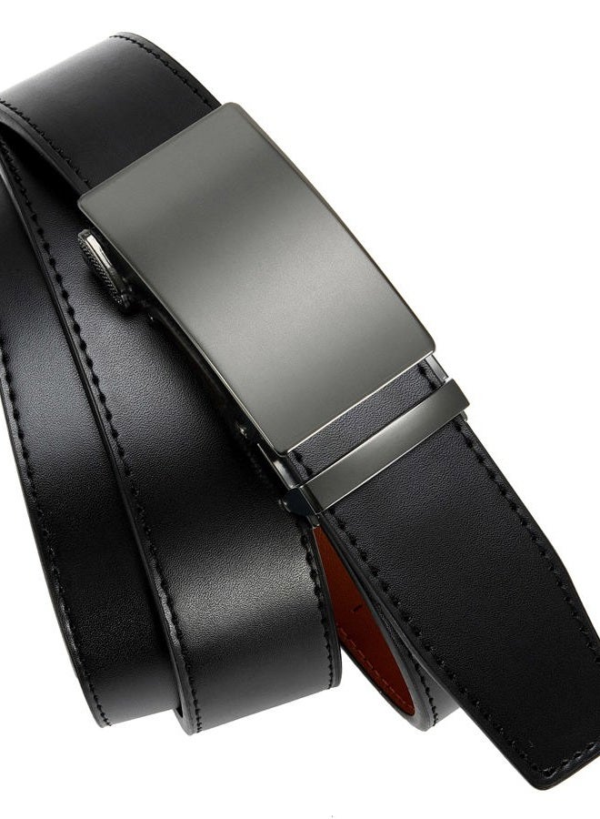 CHAOREN Belt Men, Ratchet Belt Dress with 1 3/8" Genuine Leather, Jeans Belt with Easier Slide Buckle, Adjustable Trim to Fit, Essential - Black, 36" to 42" Waist Adjustable - Image 5
