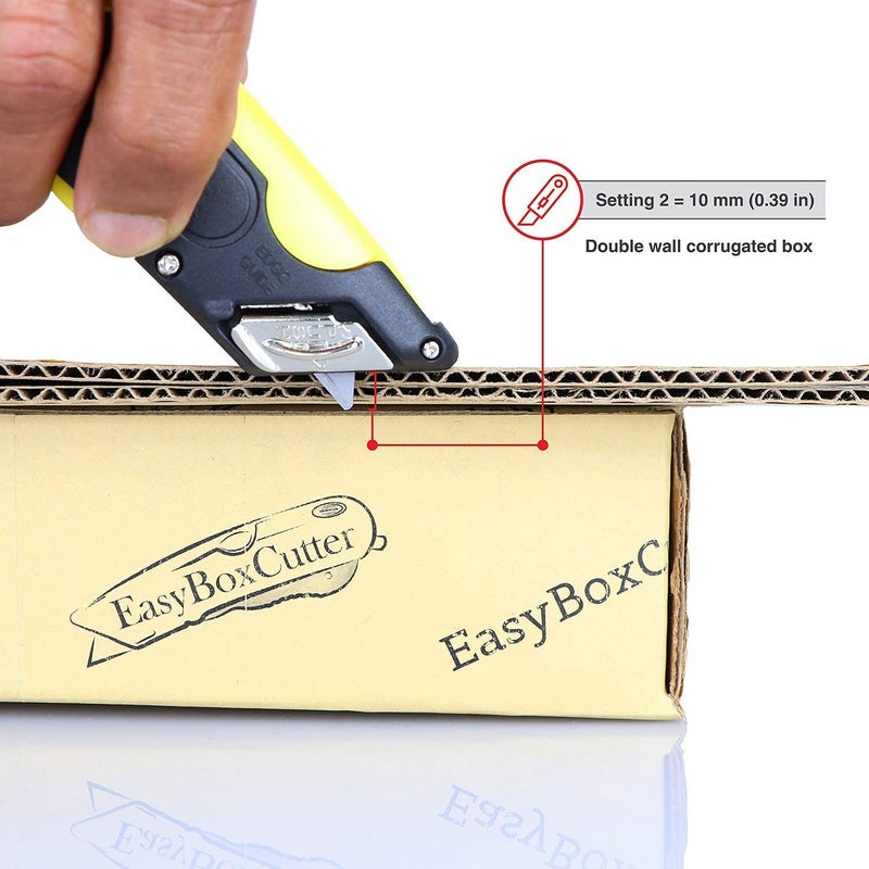 Easy Cut EasyCut 2000 Safe Retractable Box Cutting Utility Knife, Yellow, 09700 - Image 5