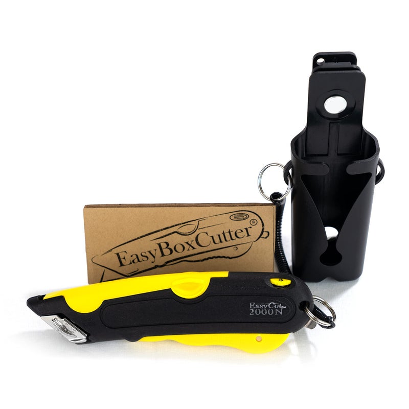 Easy Cut EasyCut 2000 Safe Retractable Box Cutting Utility Knife, Yellow, 09700 - Image 2