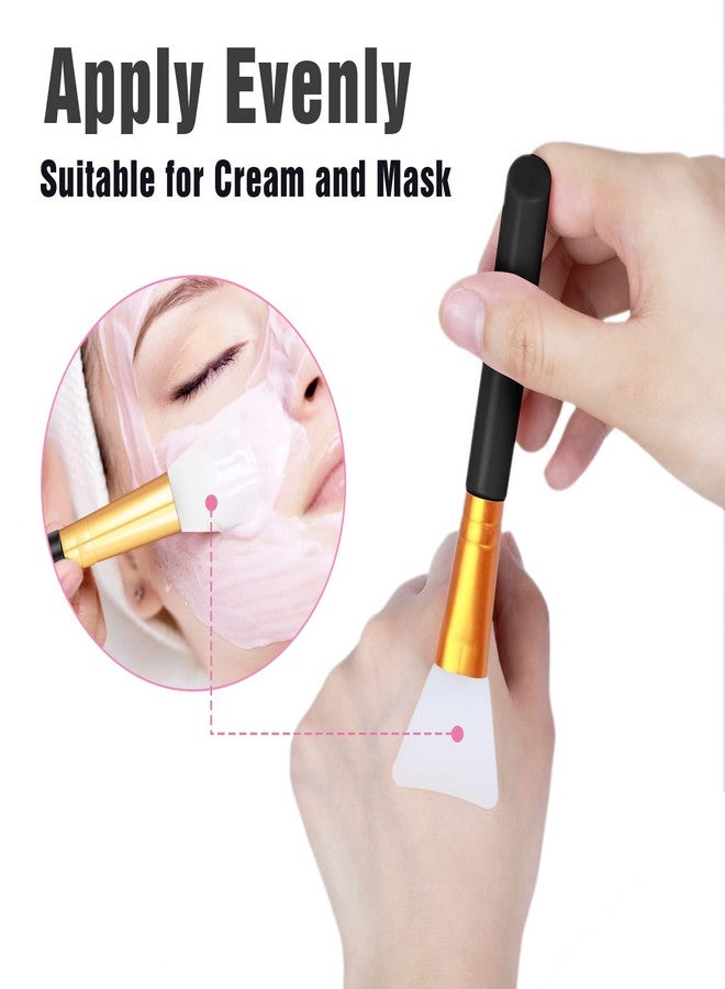 WLLHYF 2 PCS Silicone Face Mask Brushes, Facial Mud Mask Beauty Tool Applicator Brush Soft Hairless Body Lotion Moisturizers Applicator Sector Brush Makeup Tools For Women Girls (Black) - Image 4