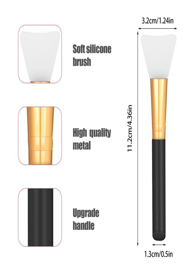 WLLHYF 2 PCS Silicone Face Mask Brushes, Facial Mud Mask Beauty Tool Applicator Brush Soft Hairless Body Lotion Moisturizers Applicator Sector Brush Makeup Tools For Women Girls (Black) - Image 2