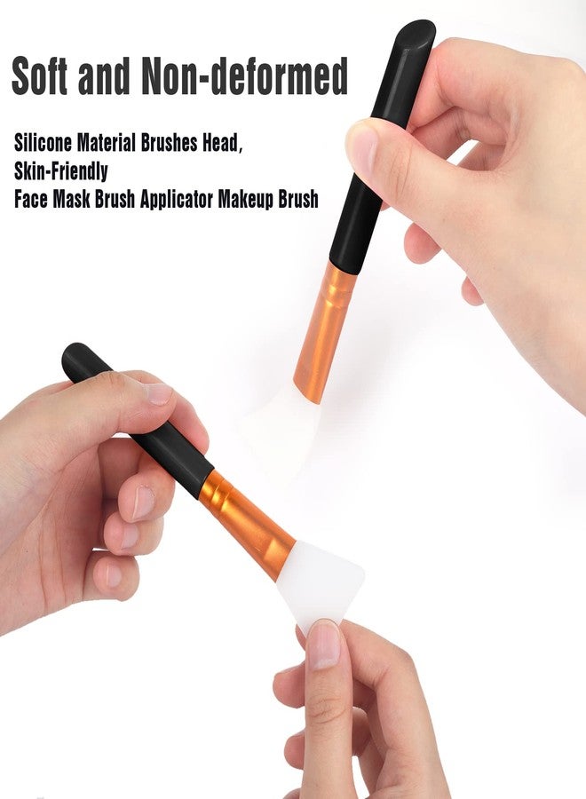 WLLHYF 2 PCS Silicone Face Mask Brushes, Facial Mud Mask Beauty Tool Applicator Brush Soft Hairless Body Lotion Moisturizers Applicator Sector Brush Makeup Tools For Women Girls (Black) - Image 5