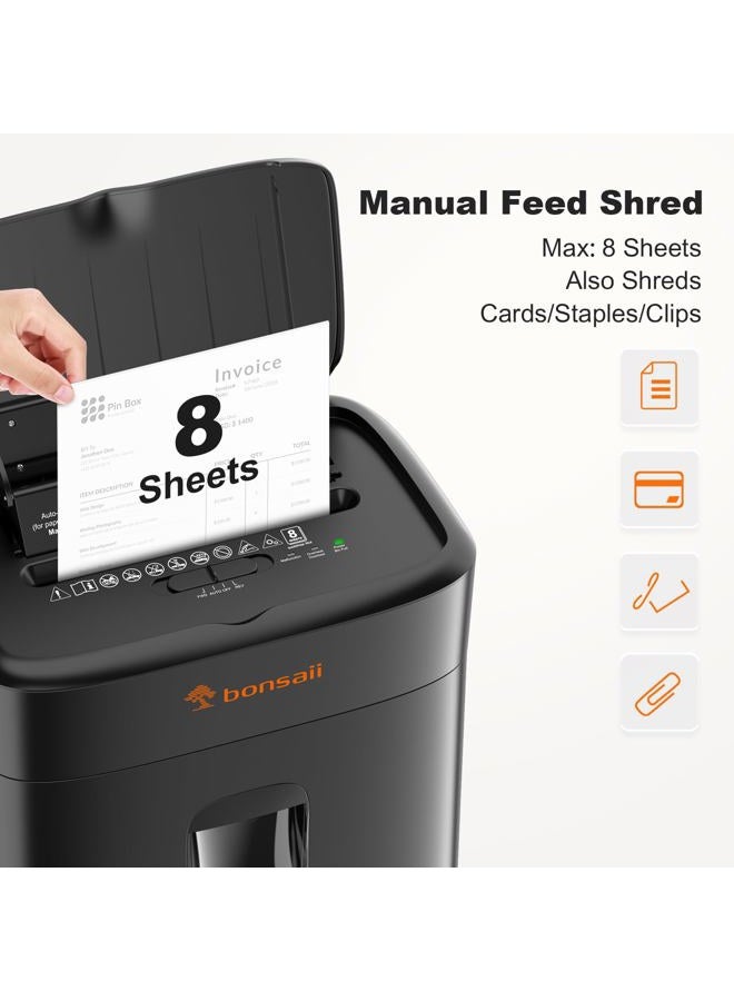 Bonsaii 100 Sheets Auto Feed Paper Shredder, Up to 30 Minutes Shredders for Home Office Use, Micro-Cut Heavy Duty Shredder / 4.2 Gallons/Security Level P-4 (C231-D) - Image 3