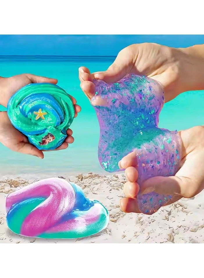 DIY Mermaid Slime Kit for Kids – Complete Glitter Slime Combo Set with Mermaid Tails, Charms, Slime, Paints, colorful beads, Glue, accessories, Tools & Storage Box – Sensory Toy, Perfect for creative kids’ crafts, stress relief, birthday gifts, and educational toys. Ideal for girls who love slime toys and hands-on fun/ Slime Toys/ DIY slime kit/ Slime accessories/ Kids toys/ Mermaid set/ Safe, non-toxic, and hours of fun - Image 5