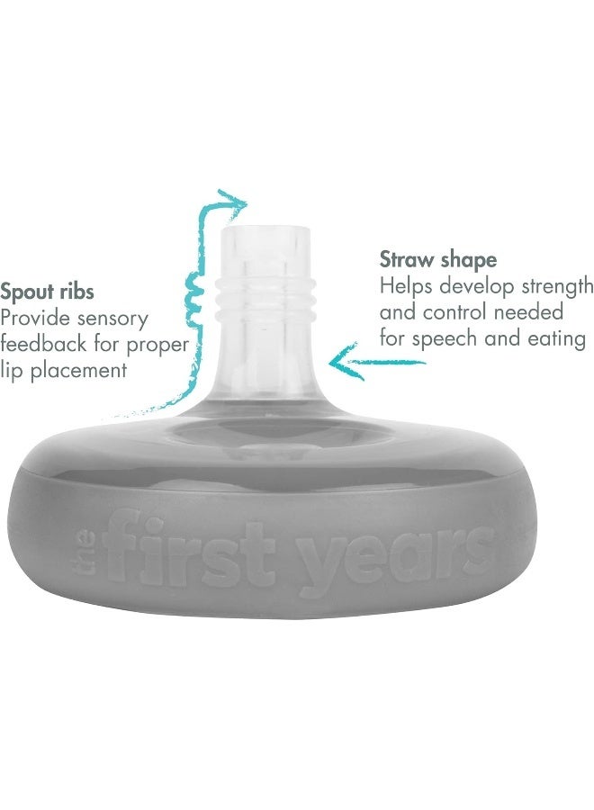 The First Years Insulated Straw Cups for Toddlers 2pk â€“ Ladybug & Marbled â€“ Pink & Blue - Image 2