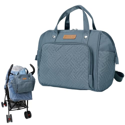 FHELAD Lightweight Mini Diaper Backpack for Quick Trips - 5-Way Carrying Waterproof Baby Bag with Insulated Bottle Pockets, Perfect for Hospital & Park Outings, Dark Gray - Image 1