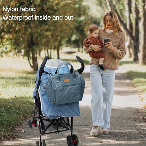 FHELAD Lightweight Mini Diaper Backpack for Quick Trips - 5-Way Carrying Waterproof Baby Bag with Insulated Bottle Pockets, Perfect for Hospital & Park Outings, Dark Gray - Image 2