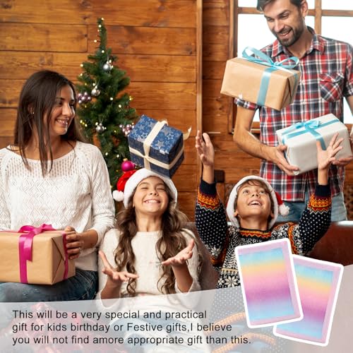 Leyeve RFID Trifold Canvas Outdoor lovely cartoon Wallet for Kids,Teen Wallet with Coin Pocket,Wallet with Magic Sticker- Gradient - Image 4