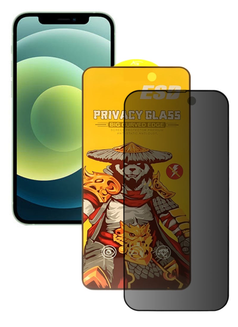 ESD Tempered Dustproof Privacy Glass Screen Protector Compatible For iPhone 12 - Image 1