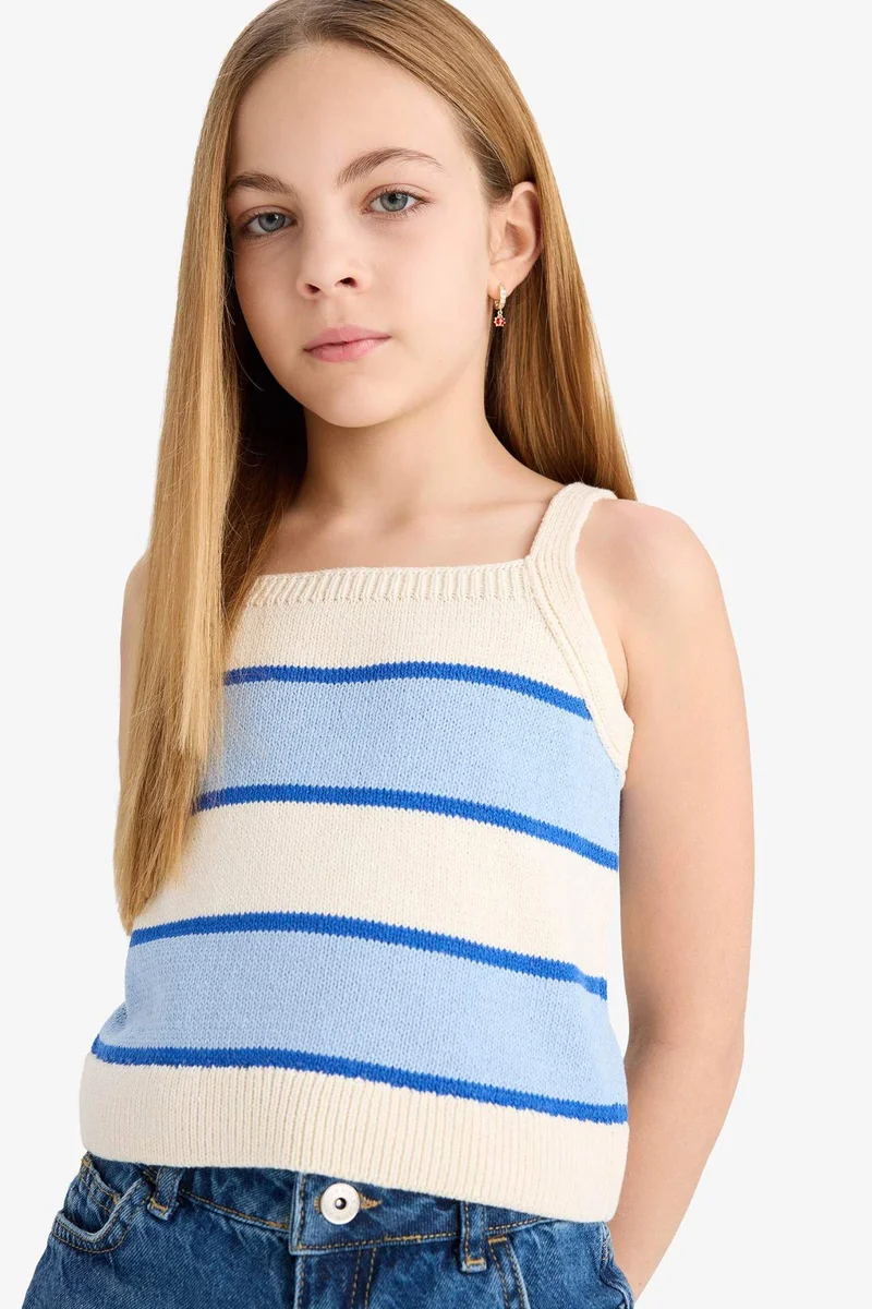 ديفاكتو Girl Striped Crop Top