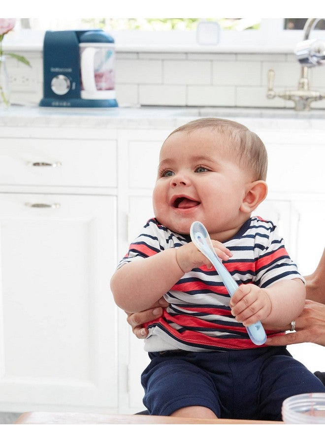 بيابا مجموعة ملاعق تغذية الأطفال من بيبا بيبي للمرحلة الأولى مع حقيبة سفر، ملاعق أطفال أصلية ناعمة من السيليكون للأطفال، مجموعة سفر، صديقة للعلكة وخالية من الرصاص والفثالات والبلاستيك، مناسبة للمطر والسحب - Image 3