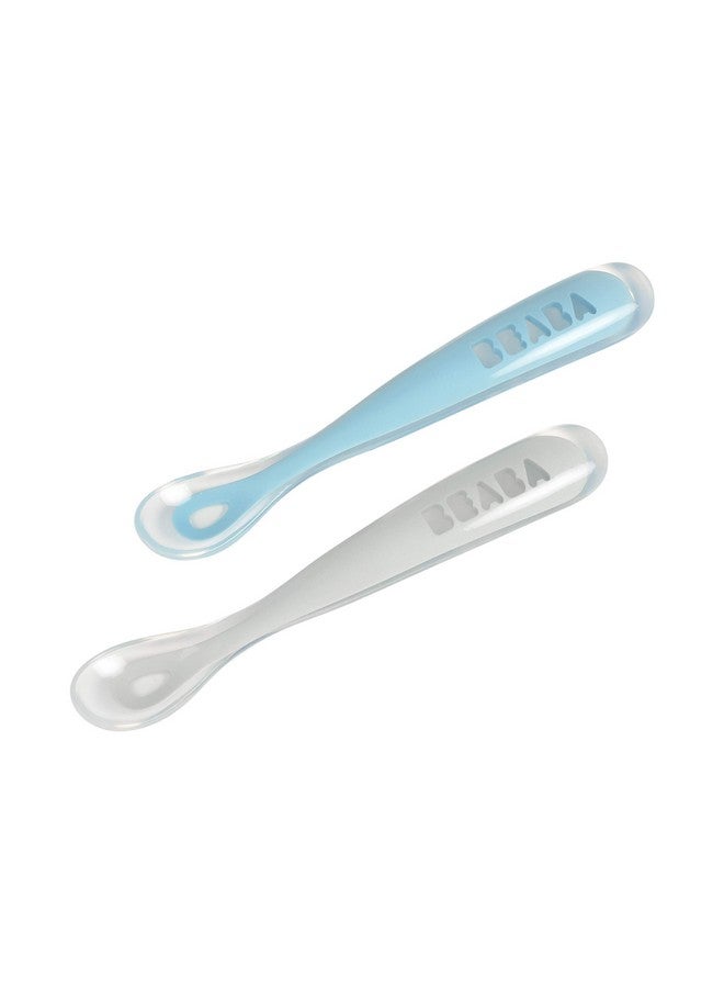 بيابا مجموعة ملاعق تغذية الأطفال من بيبا بيبي للمرحلة الأولى مع حقيبة سفر، ملاعق أطفال أصلية ناعمة من السيليكون للأطفال، مجموعة سفر، صديقة للعلكة وخالية من الرصاص والفثالات والبلاستيك، مناسبة للمطر والسحب - Image 2
