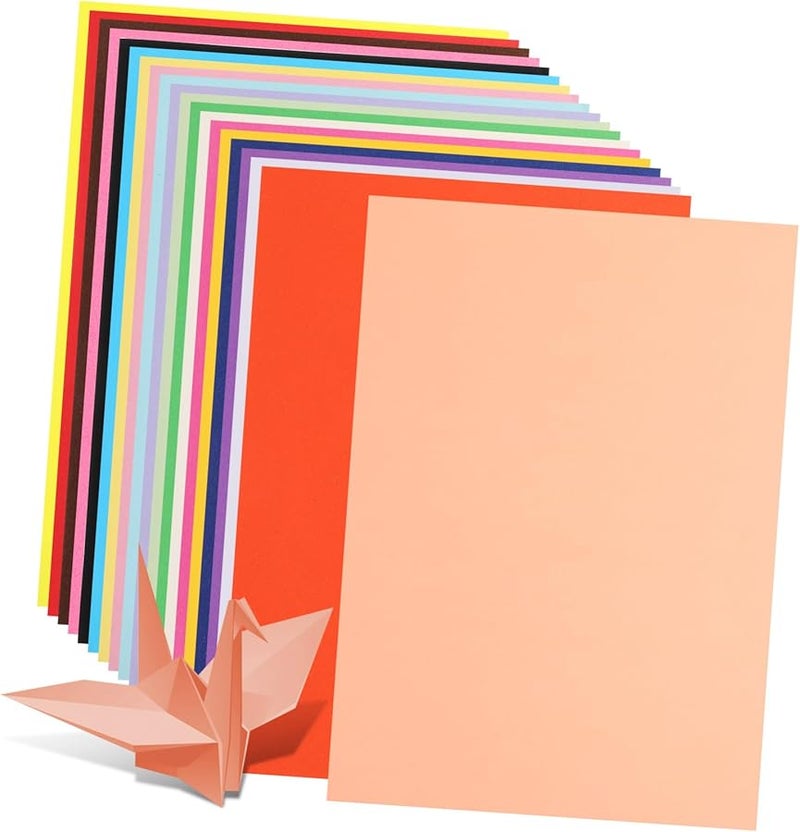 100 ورقة ملونة من ورق الأوريغامي كاردستوك لصنع ألبوم القصاصات وصنع البطاقات والحرف اليدوية - Image 2