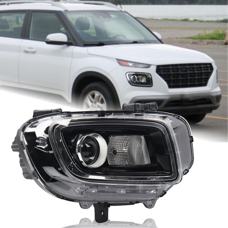 Duolctrams Halogen Projector Headlight Assembly for 2020-2023 Hyundai Venue - Right Passenger Side - Image 1