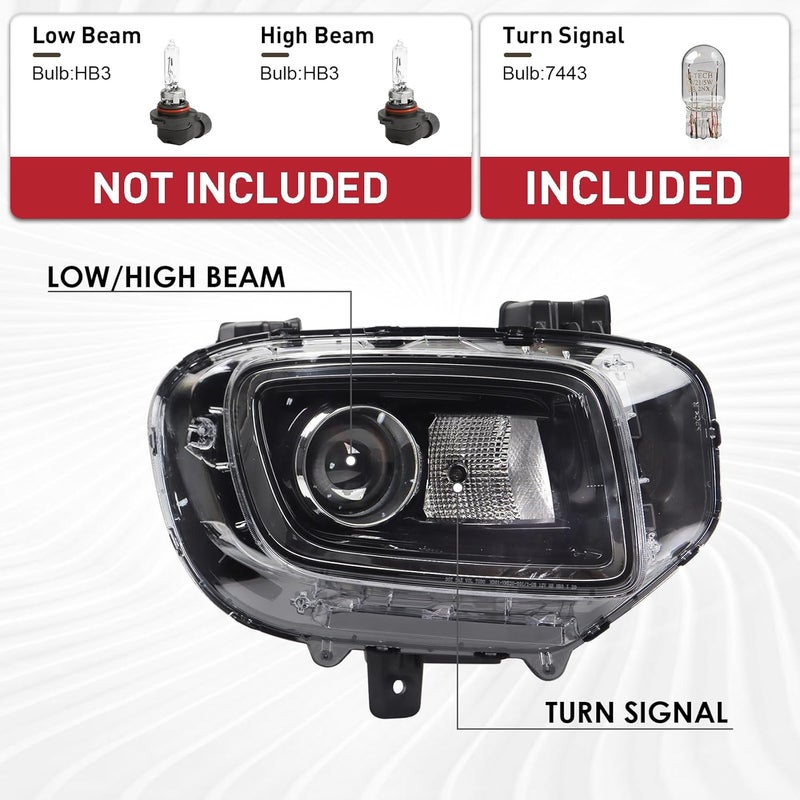 Duolctrams Halogen Projector Headlight Assembly for 2020-2023 Hyundai Venue - Right Passenger Side - Image 2