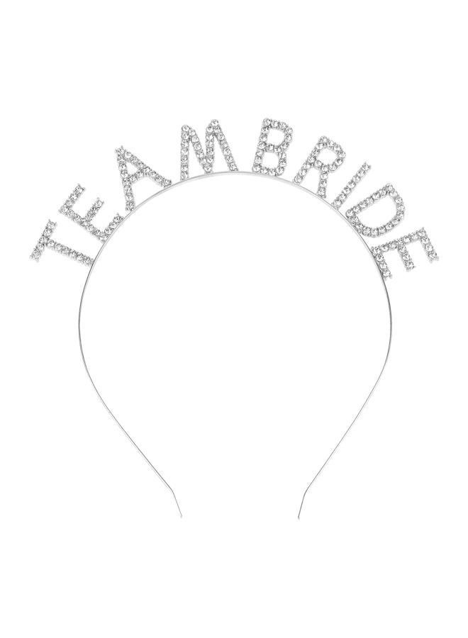 BAHABY Silver Team Bride Headband Bachelorette Party Decorations Rhinestone Bridesmaid Headbands for Bridal Shower, Bachelorette Party, Wedding - Image 1