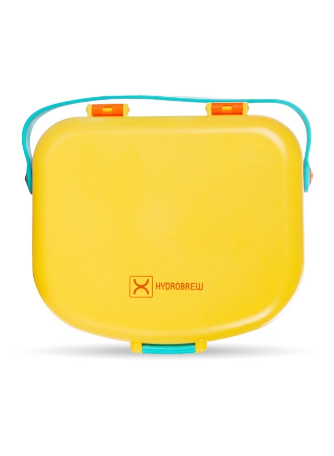 HYDROBREW 4 Compartment Bento Lunch Box w/ Spoon & Fork Set - Amber - Image 2