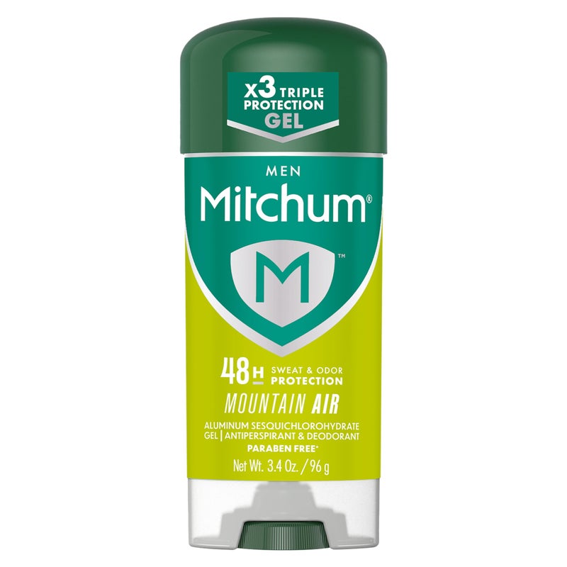 Mitchum Menâ€™s Antiperspirant Deodorant Gel Stick, Mountain Air Scent, 48HR Sweat & Odor Protection, Triple Odor Defense, Alcohol-Free, Dermatologist Tested, 3.4 oz - Image 1