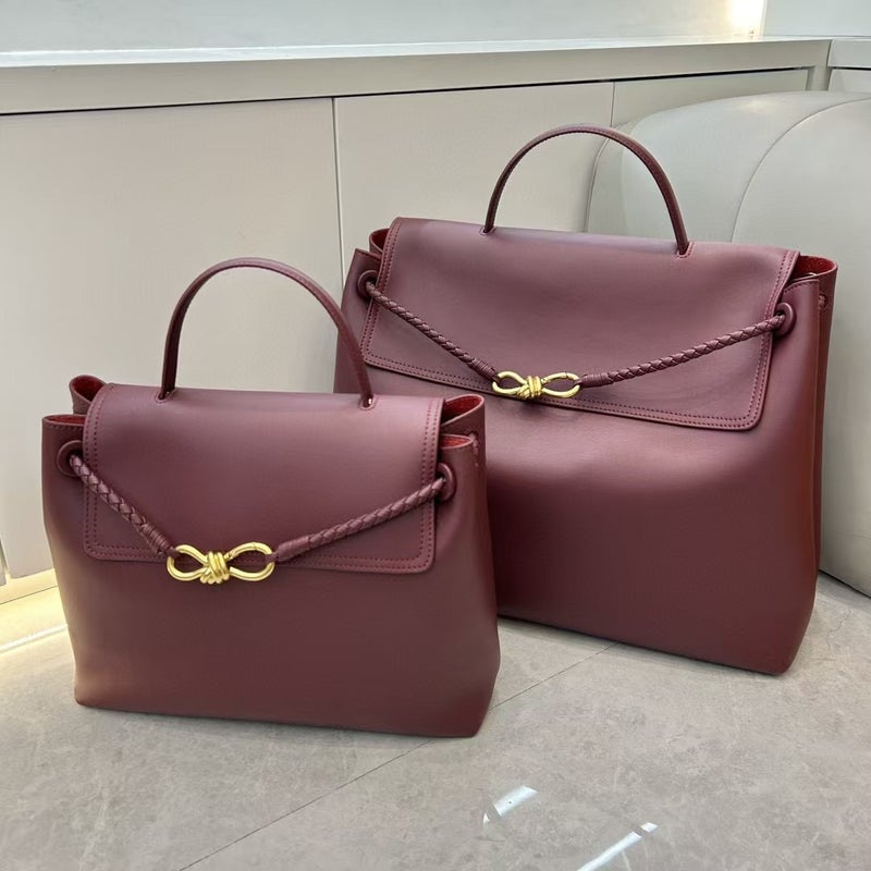 Explosions Andiamo Genuine Leather Handbag Old Money Style High-End Women'S Cowhide Tote Bag - Image 4