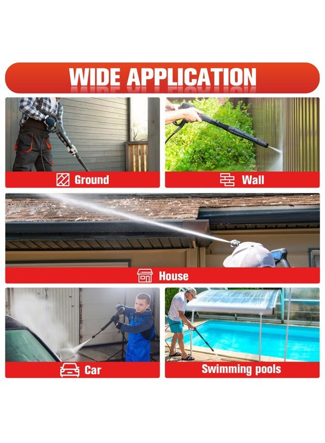 Qopaw 100FT Pressure Washer Hose 3/8''- 5000 PSI High Tensile Wire Braided Kink Resistant Power Washer Hoses Extension, Hot & Cold Water Max 140°F with 2 Pcs M22-14mm 3/8" Quick Connect Kits - Image 5