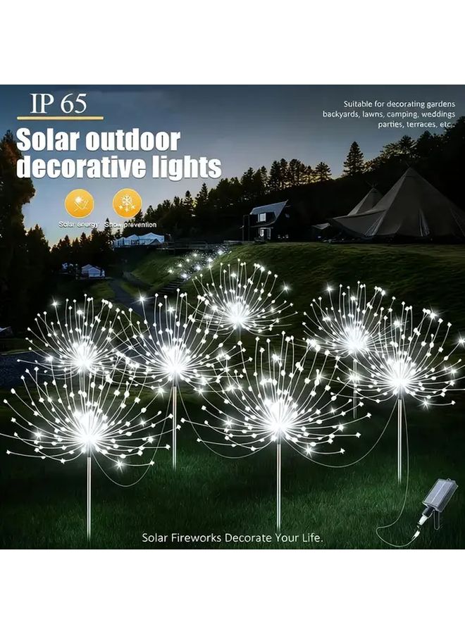 4 Pack 240 LED Solar Garden Firework Lights Colorful Outdoor Decor - Image 2