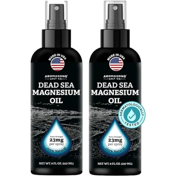 Aromasong Magnesium Oil Spray for Feet & Body – 23mg Magnesium per Spray – Topical Magnesium Spray for Calm Sleep & Leg Discomfort – 2 Pack 8 oz, Made in USA - Image 1