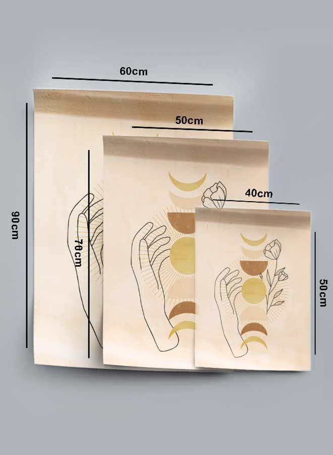 لوحة بوستر ديكور لوحة بدون فريم مع أربع قطع منفصلة من اللاصق ذو الوجهين تصميم يد ووردة غرفة النوم غرفة المعيشة وديكور المكتب - Image 4