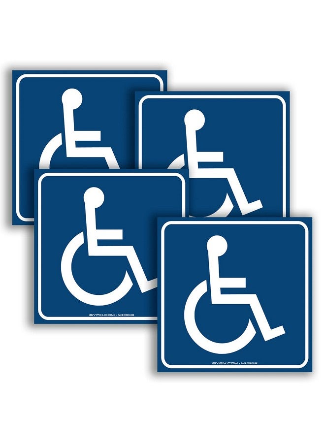 iSYFIX Handicap Signs Stickers Decal Symbol - 4 Pack, 6X6 Inch - Ada Compliant - Disable Wheelchair Sign, Disability Sticker, Premium Self-Adhesive Vinyl, Laminated, Indoor & Outdoor  - Image 1