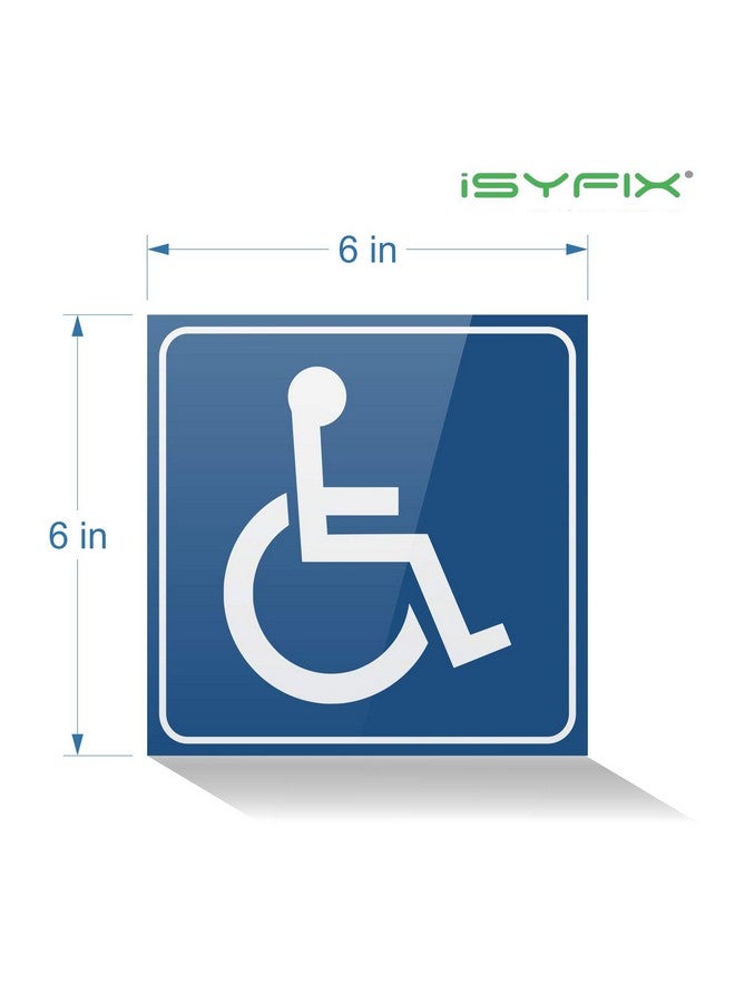 iSYFIX Handicap Signs Stickers Decal Symbol - 4 Pack, 6X6 Inch - Ada Compliant - Disable Wheelchair Sign, Disability Sticker, Premium Self-Adhesive Vinyl, Laminated, Indoor & Outdoor  - Image 3