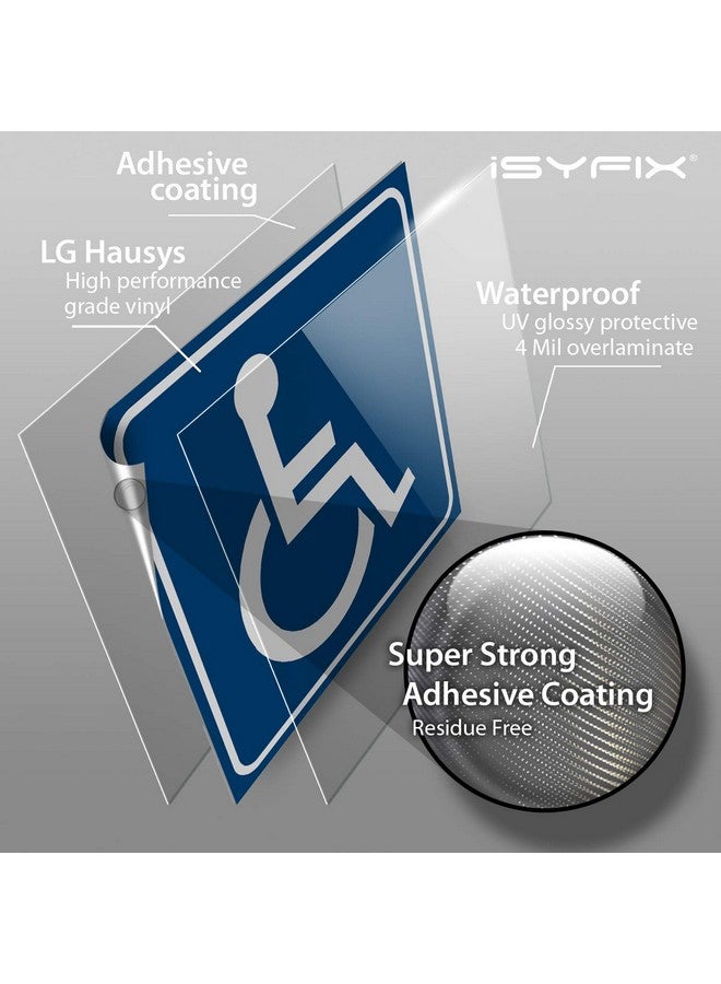 iSYFIX Handicap Signs Stickers Decal Symbol - 4 Pack, 6X6 Inch - Ada Compliant - Disable Wheelchair Sign, Disability Sticker, Premium Self-Adhesive Vinyl, Laminated, Indoor & Outdoor  - Image 2