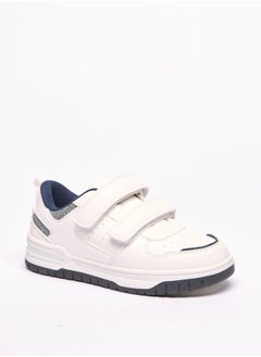 Boys Panelled Sneakers with Hook and Loop Closure