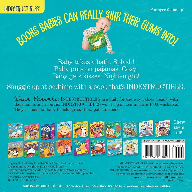 Workman Indestructibles: Baby Night-Night: Chew Proof · Rip Proof · Nontoxic · 100% Washable (Book For Babies, Newborn Books, Safe To Chew) - Image 2