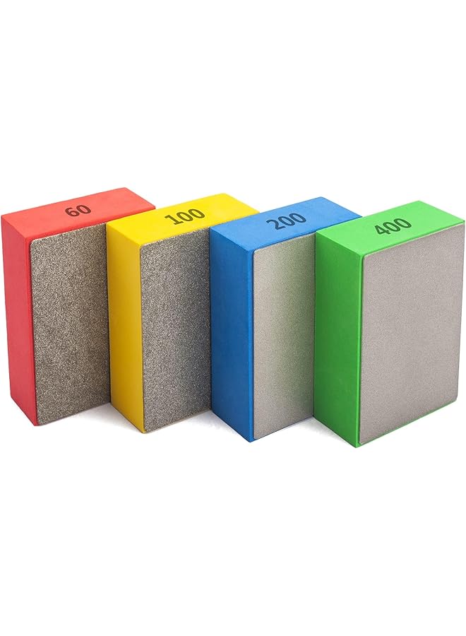 erorex Diamond Polishing Pads 4 Piece Set Multi Grade Versatile For Hand Sanding Of Marble Granite Ceramics Concrete And Glass Wet Dry Compatible Includes 60 100 200 400 Grit Sizes - Image 1