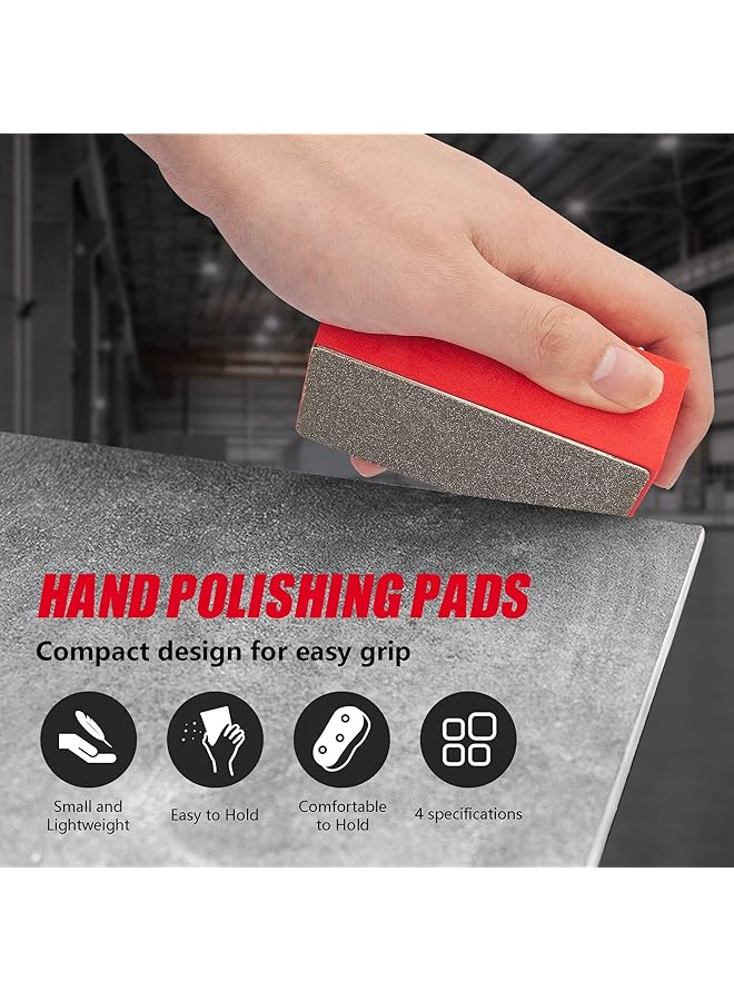 erorex Diamond Polishing Pads 4 Piece Set Multi Grade Versatile For Hand Sanding Of Marble Granite Ceramics Concrete And Glass Wet Dry Compatible Includes 60 100 200 400 Grit Sizes - Image 3