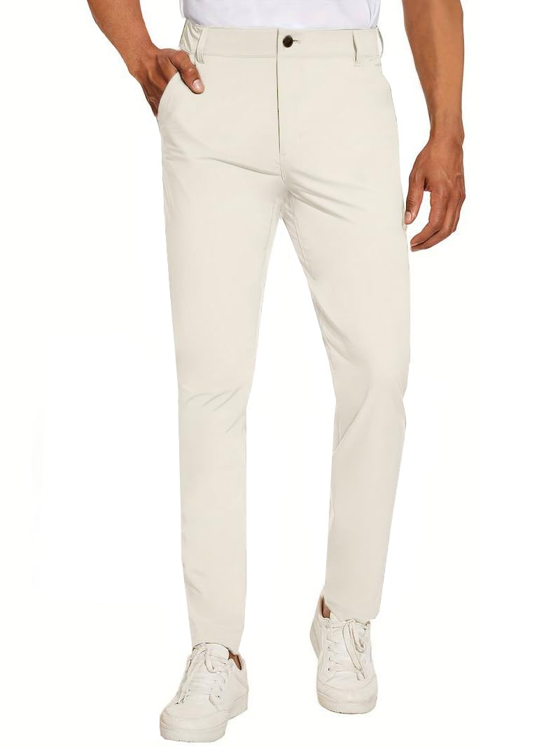 TOPLOT Men's Casual Pants | Comfortable Fit Design | Clean Look Structure | Versatile Easy Movement Fit | Stylish Everyday Wear | Perfect for Casual & Travel Use (5223_30_Cream) - Image 4