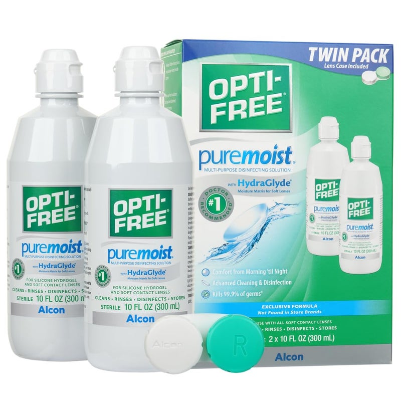 Optifree OptiFree Puremoist MultiPurpose Contact Lens Cleaning and Disinfecting Solution with Lens Case 20 Fl Oz pack of 2 10oz bottles