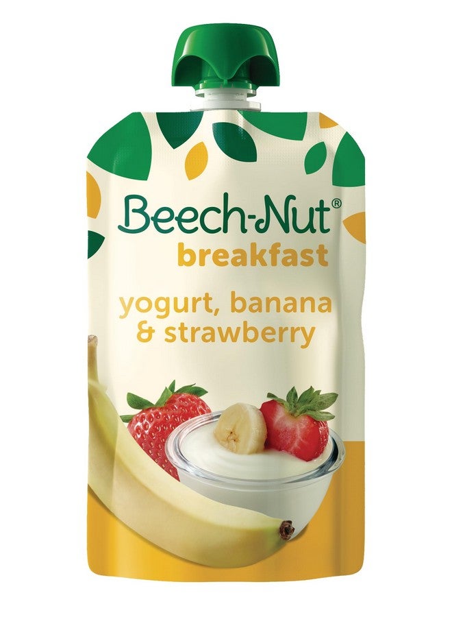 Beech-Nut Toddler Food Breakfast Pouches,Yogurt Banana & Strawberry Puree, 3.5 oz (12 Pack) - Image 1
