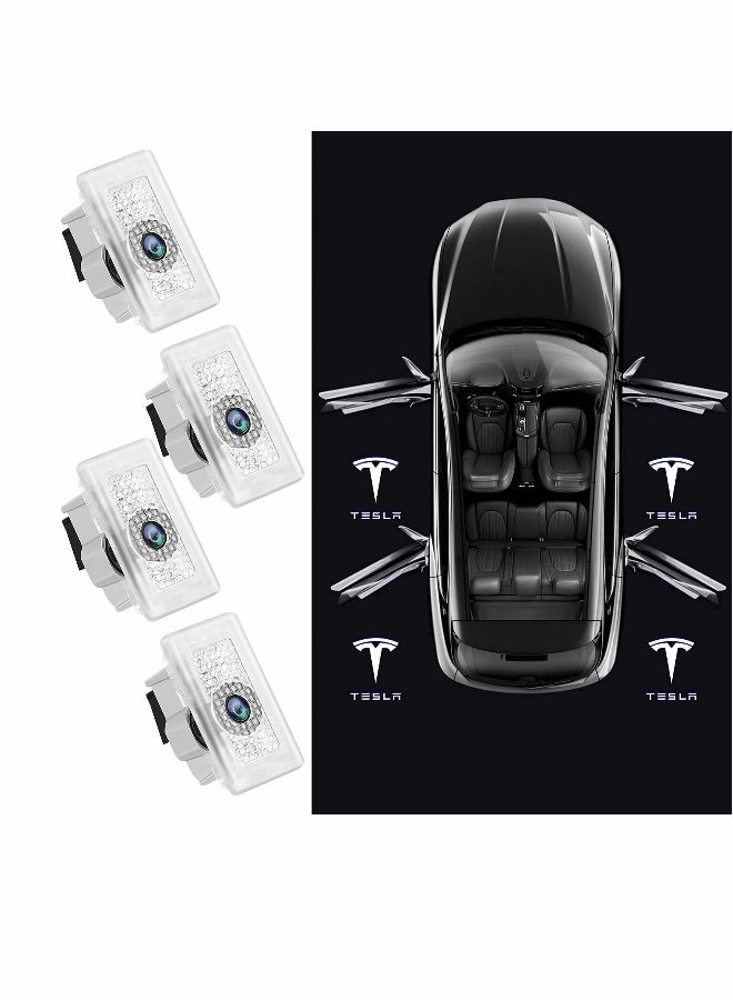 Generic Car Door Lights Logo Projector for Tesla, Ultra-Bright LED 3D Laser Ghost Shadow Light, Never Fade Welcome Step Courtesy Model 3 Y S X Accessories, Plug and Play (4pcs)  - Image 3