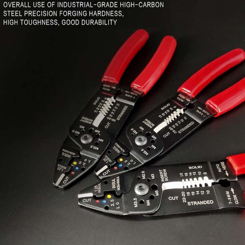 UPTODATETOOLS UPTODATETOOLS 9 Inch Electric Multi Tools Cable Stripper Plier Crimper Wire Cutter Electric Wire MultiTool Stripper Crimper Bender Cutter Pliers  - Image 4