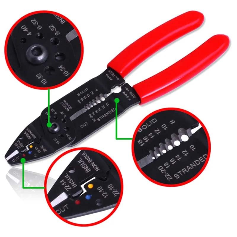 UPTODATETOOLS UPTODATETOOLS 9 Inch Electric Multi Tools Cable Stripper Plier Crimper Wire Cutter Electric Wire MultiTool Stripper Crimper Bender Cutter Pliers  - Image 2