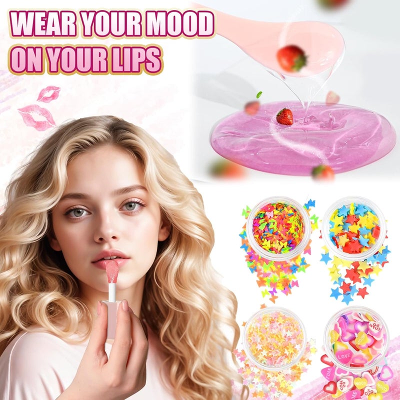 Jcoos 64PCS DIY Lip Gloss Making Kit, DIY Lip Glosses Set to Make Your Own Lip Stick, Fun Craft Makeup Lipglosses, All-Inclusive Moisturizing Handmade Lip Glaze Supplies Set for Beginner Women Girls - Image 5