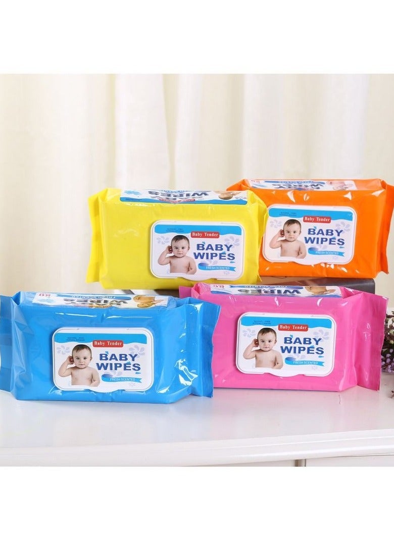 مجموعة مكونة من 6 مناديل مبللة للأطفال ناعمة ولطيفة للتنظيف، مثالية للبشرة الحساسة، 80 قطعة لكل منها (480) - Image 1
