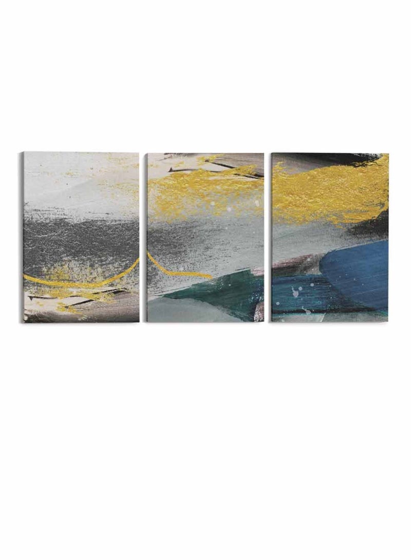 LOWHA Set Of 3 Framed Canvas Wall Arts Stretched Over Wooden Frame, Abstract Murals Paintings, For Home, Living Room, Office Decor - Image 5