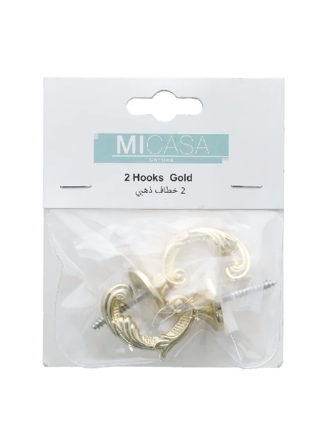 Micasa 2-Piece Curtain Hook Gold  3 x 2 x 2 cm SACO.MP.HOOK.17YH002.P