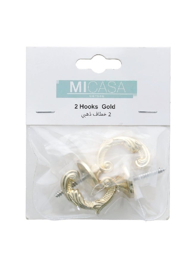 Micasa - 2-Piece Curtain Hook Gold  3 x 2 x 2 cm SACO.MP.HOOK.17YH002.P - Image 1