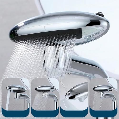 Kruvad Multifunctional Basin Faucet 360° Swivel Stainless Steel Bathroom Sink Waterfall Bathroom Hot & Cold Mixer Tap Pull Out Dual Flow Stream 4 Different Water Connector Tap Faucet - Image 2