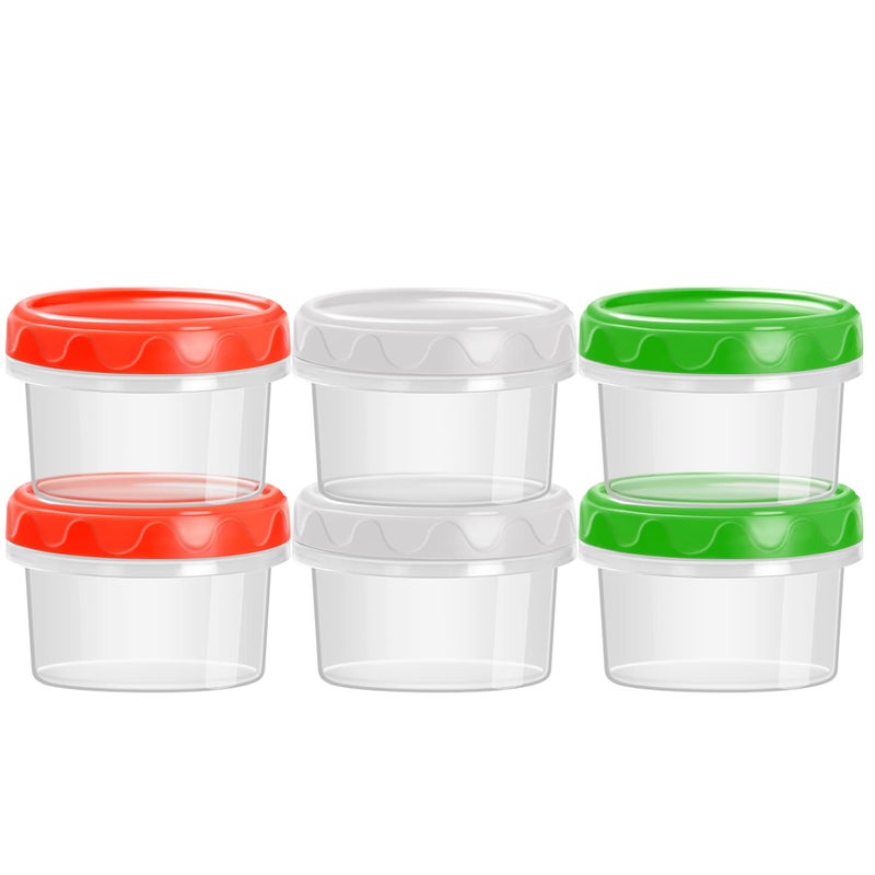 EONJOE EONJOE 2 oz Plastic Containers with Lids Small Salad Dressing Container To Go Condiment Sauce Dipping Cups Jars Airtight6pack 