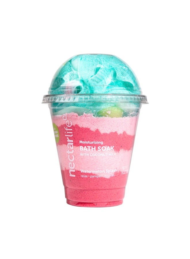 Nectar Life Bath Soak, Salt Bath, Bubble Bath, Natural Detox Foaming Body Soak, Foot Soak, Vegan Body Skin Care, 9 oz. (Watermelon) - Image 1