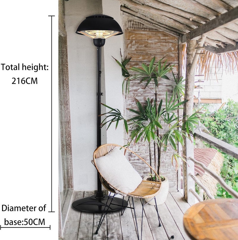 DONYER POWER Electric Garden Patio Heater Waterproof Outdoor&Indoor Free Standing 2000W - Image 4