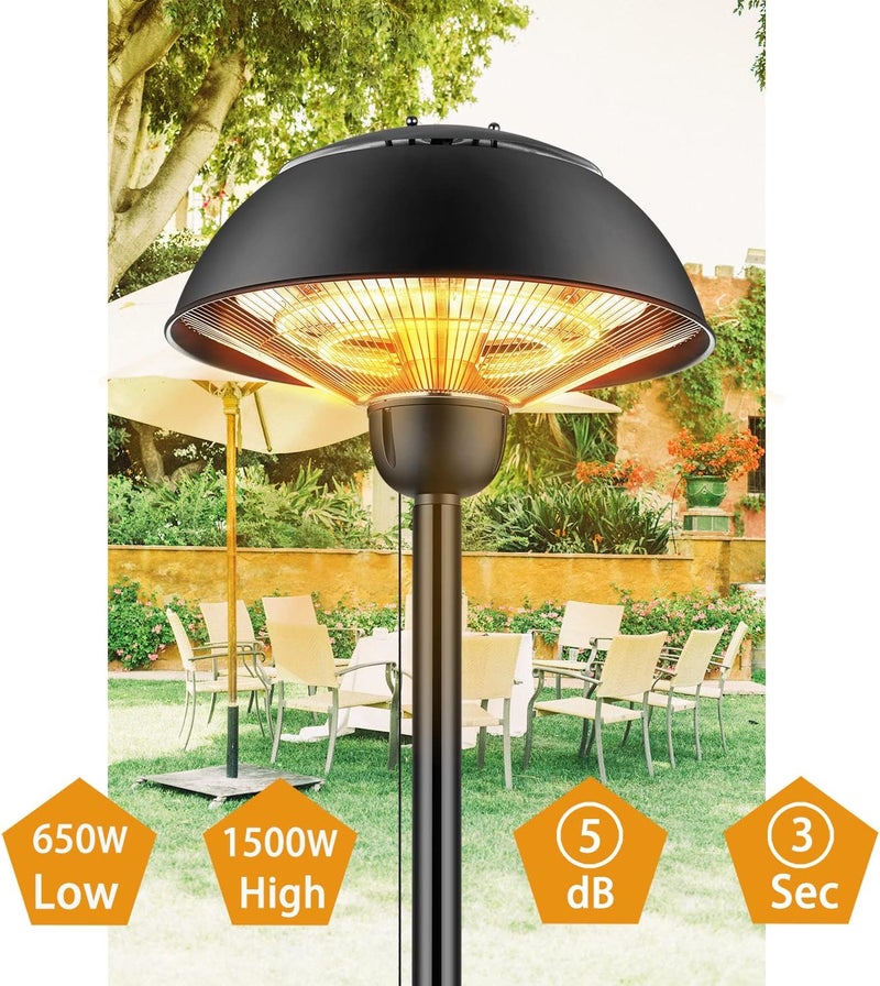 DONYER POWER Electric Garden Patio Heater Waterproof Outdoor&Indoor Free Standing 2000W - Image 3